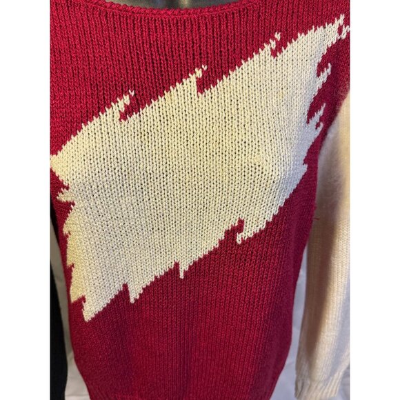 Vintage Puffy Sleeve Fuzzy Sweater Womens Medium M Young Traditions 80s Knit - Picture 2 of 6